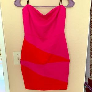 Pink & orange bodycon dress from Forever21